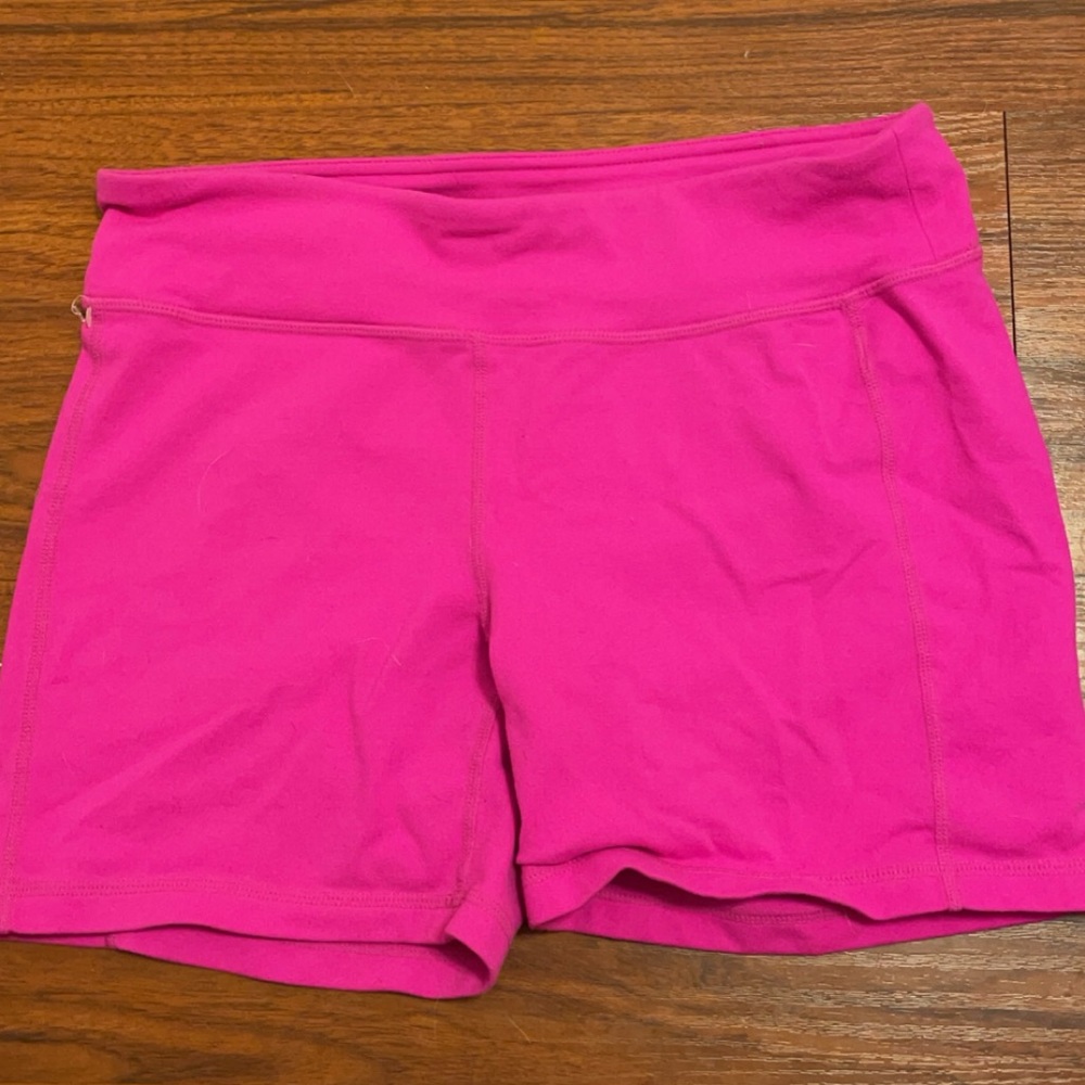 Athleta bright pink biker shorts